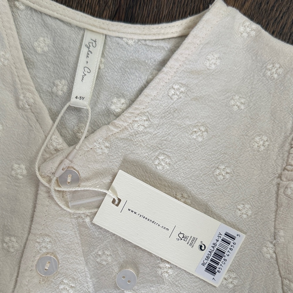 Rylee + Cru Cream Eyelet Kids Blouse - Picture 2 of 2